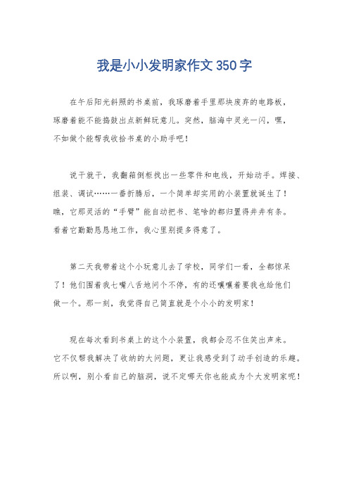 我是小小发明家作文350字