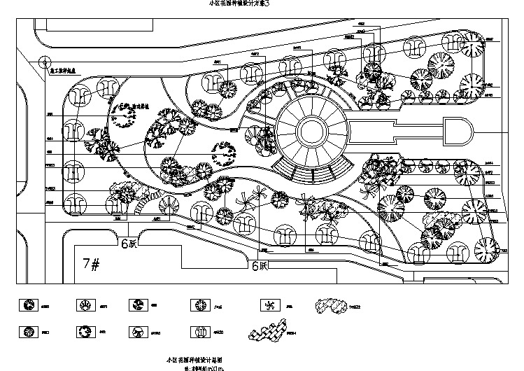 某小区绿化种植景观规划设计施工详细方案CAD图纸