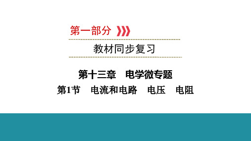 广西壮族自治区中考物理教材同步复习  第十三章  电学微专题 第1节 电流和电路 电压 电阻