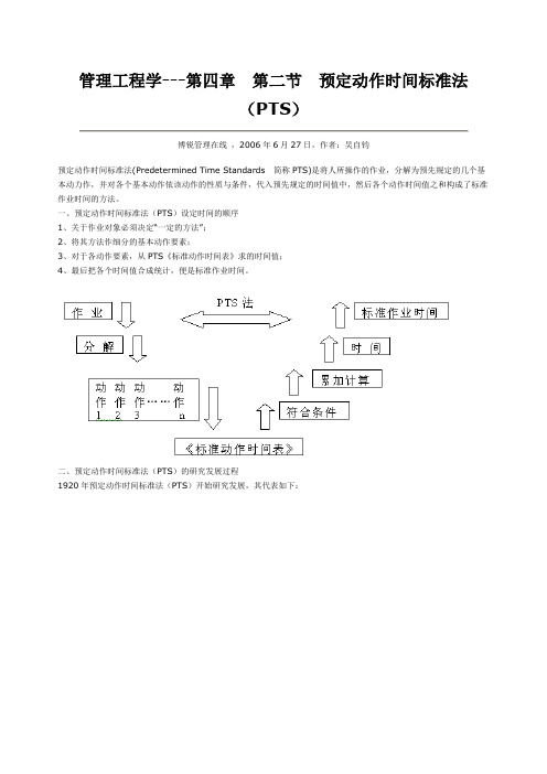 预定动作时间标准法(PTS)