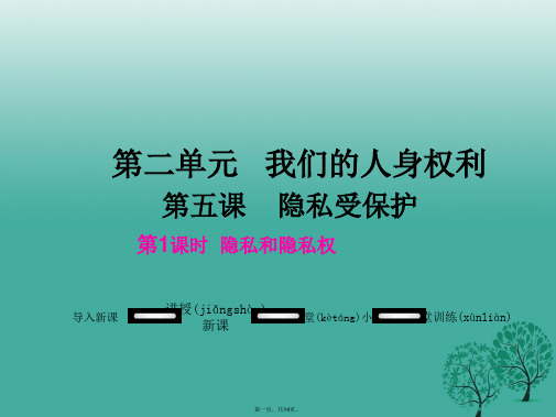 八年级政治下册第2单元我们的人身权利第五课隐私受保护第1框隐私和隐私权教学课件新人教版