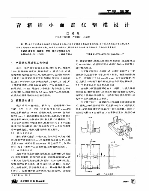 音箱插小面盖注塑模设计