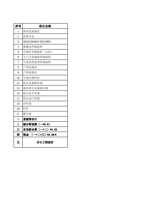 外立面报价单