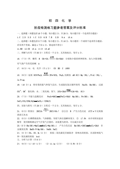 (教研室提供)山东省烟台市芝罘区(五四制)2022-2023学年九年级下学期期中考试化学试题  答案