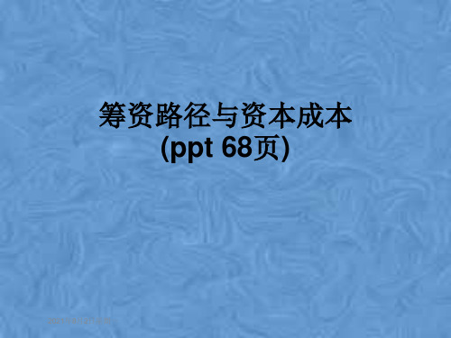 筹资路径与资本成本(ppt 68页)