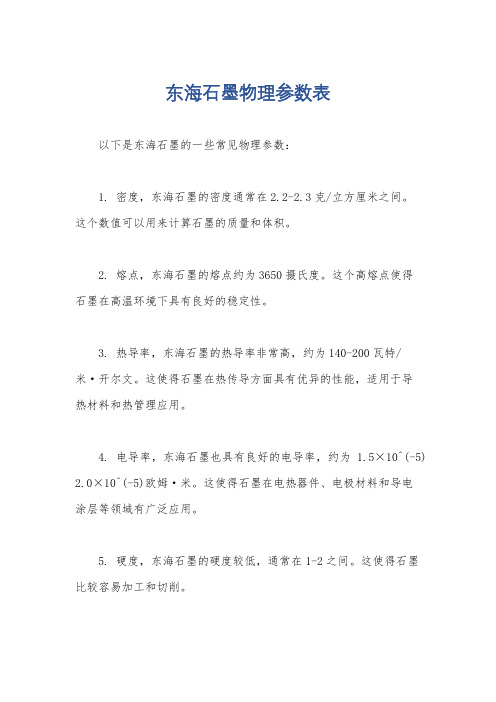 东海石墨物理参数表