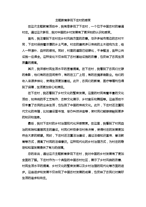 主题教育参观下庄村的感受