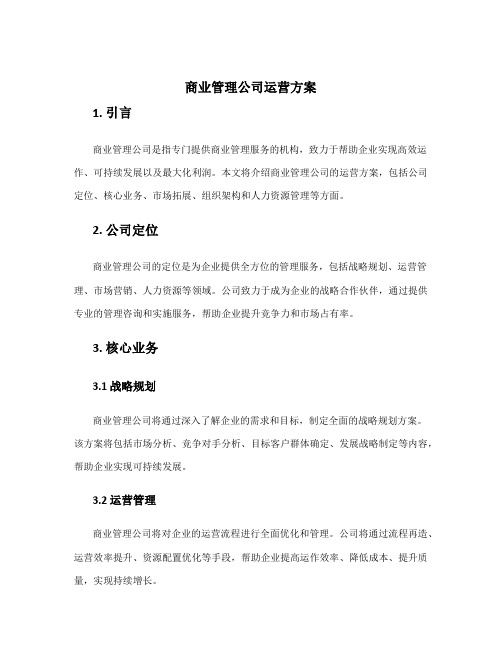 商业管理公司运营方案