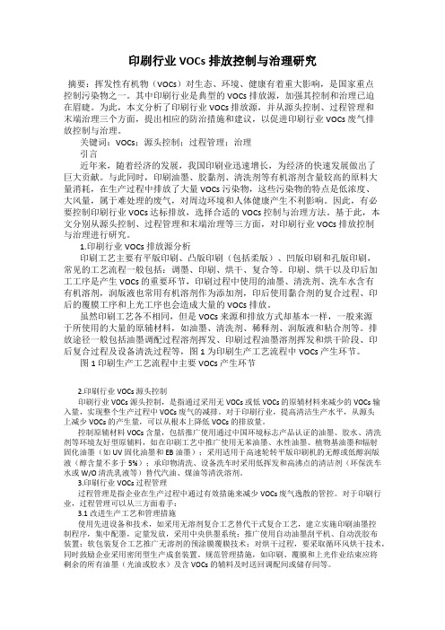 印刷行业VOCs排放控制与治理研究