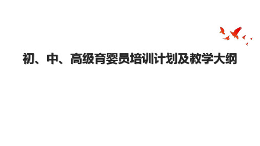 初、中、高级育婴员培训计划及教学大纲.pptx