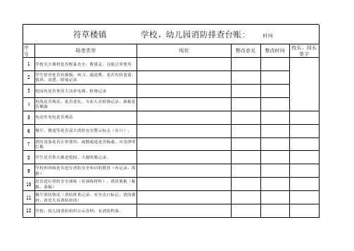 中小学校、幼儿园消防排查台账