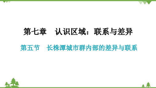 湘教版地理八年级下册 第七章第五节  长株潭城市群内部的差异与联系  习题课件(共29张PPT)