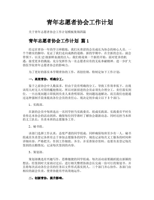 青年志愿者协会工作计划