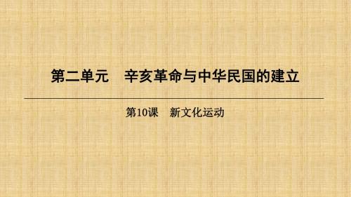 初中八年级历史上册 第2单元 辛亥革命与中华民国的建立 第10课 新文化运动名师课件 北师大版