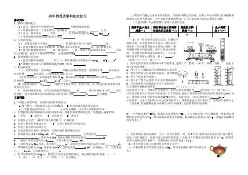 质量和密度复习学案