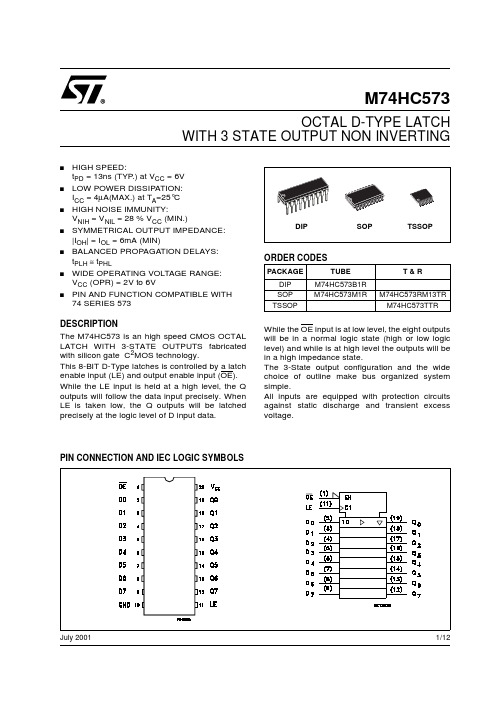 M74HC573M1R中文资料