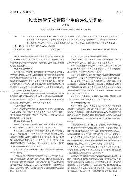 浅谈培智学校智障学生的感知觉训练