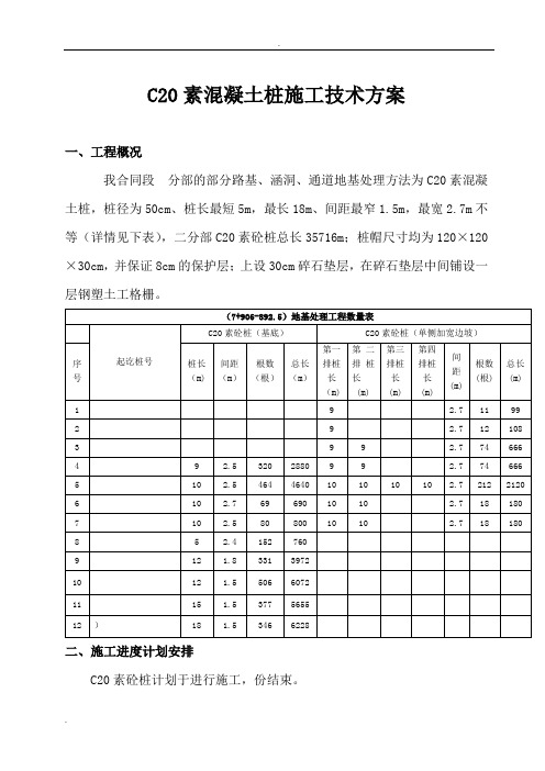 C20素混凝土桩施工方案