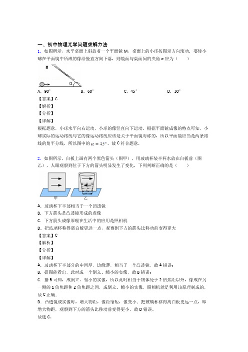 2020-2021备战中考物理光学问题求解方法综合题及详细答案