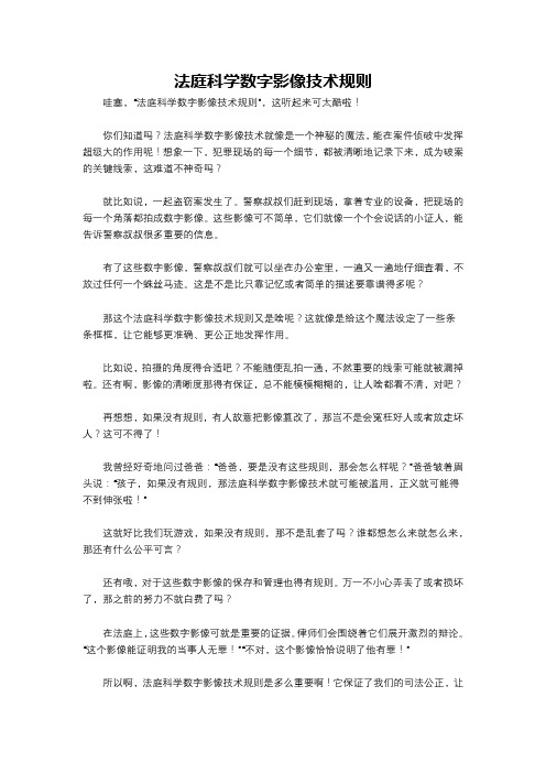 法庭科学数字影像技术规则