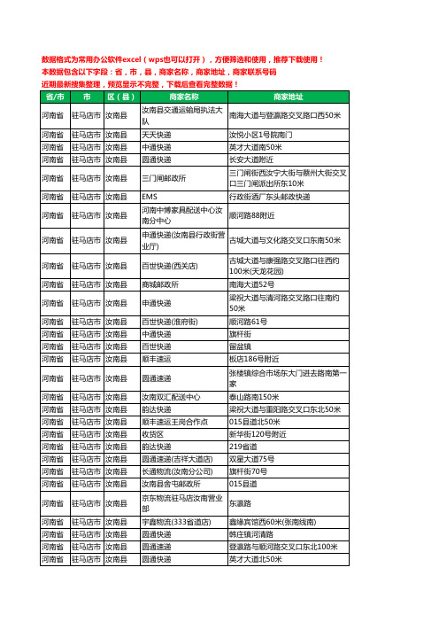 2020新版河南省驻马店市汝南县运输工商企业公司商家名录名单黄页联系电话号码地址大全121家