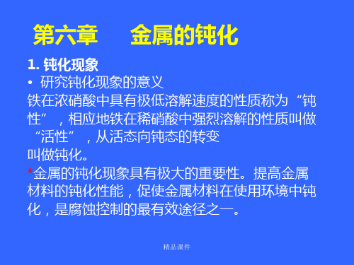 金属腐蚀与防护 第6章 金属的钝化