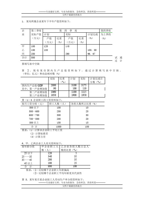 统计计算练习题