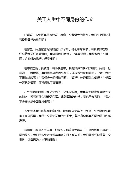 关于人生中不同身份的作文