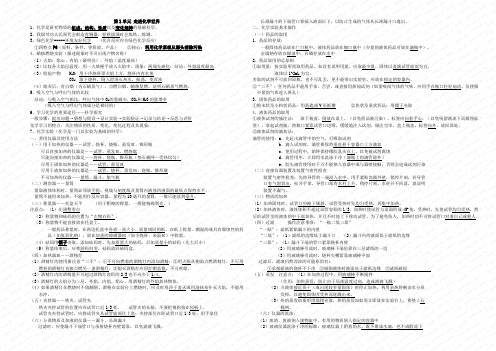 人教版初中九年级化学全部知识点总结大全