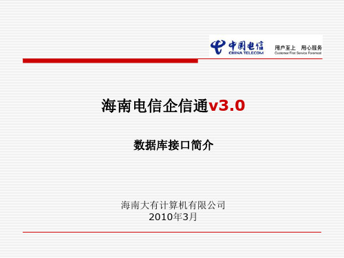 海南电信企信通v3.0数据库接口