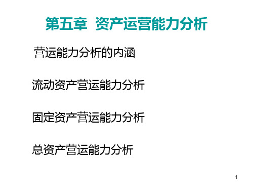 资产运用效率分析 PPT课件