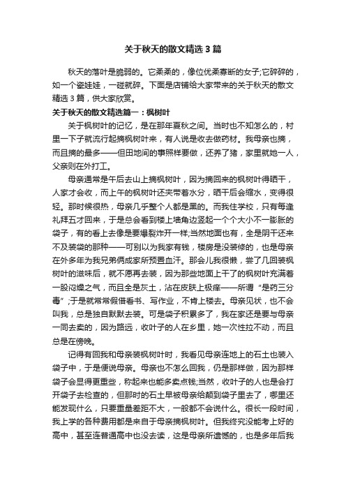 关于秋天的散文精选3篇