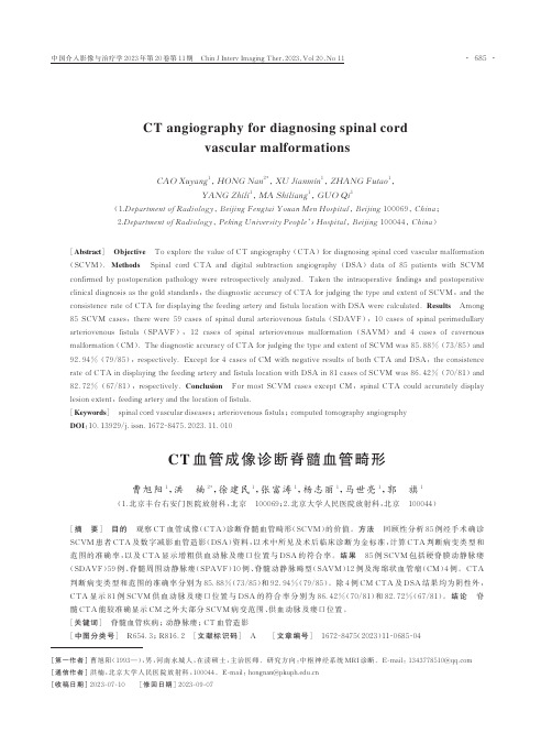 CT_血管成像诊断脊髓血管畸形