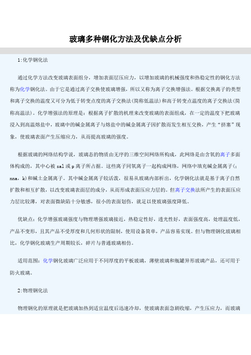 玻璃多种钢化方法及优缺点分析