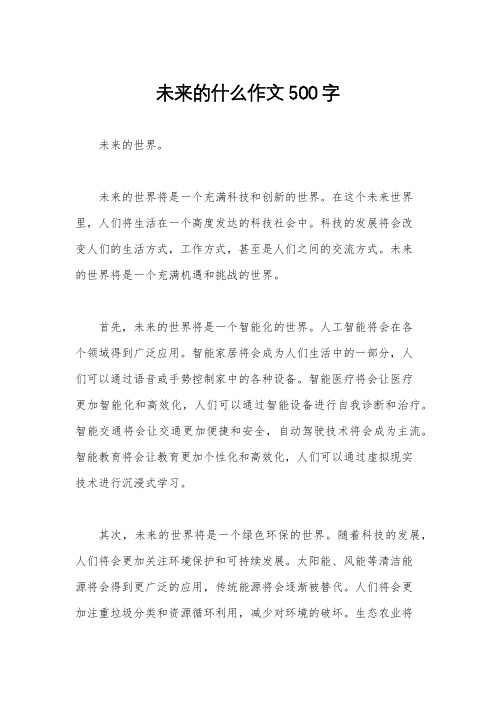 未来的什么作文500字