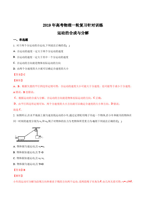 运动的合成与分解     单元测试