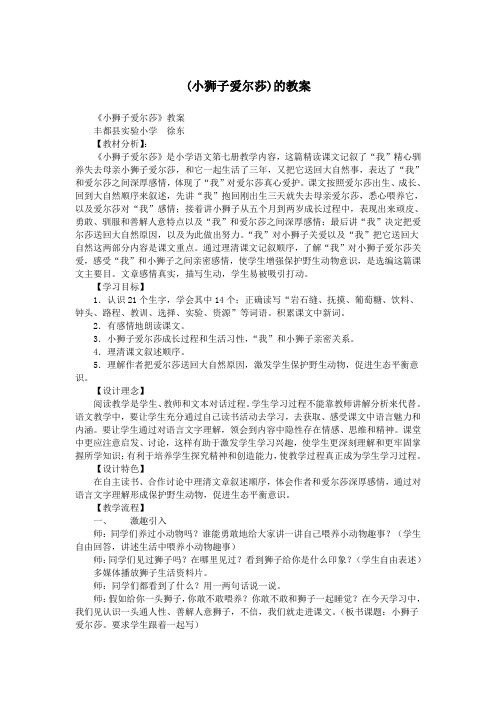 (小狮子爱尔莎)的教案.doc