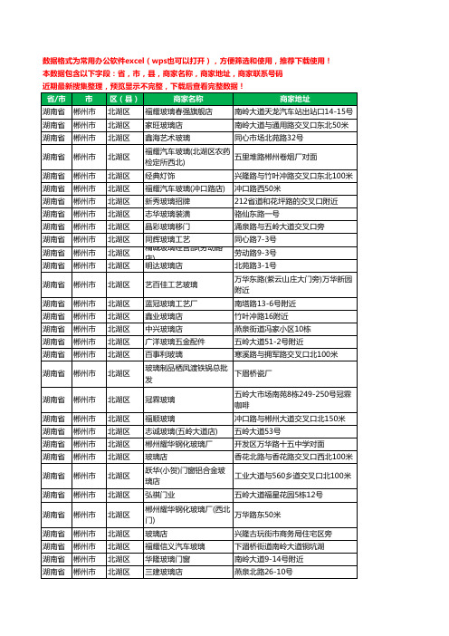 新版湖南省郴州市北湖区玻璃工商企业公司名录名单黄页大全78家