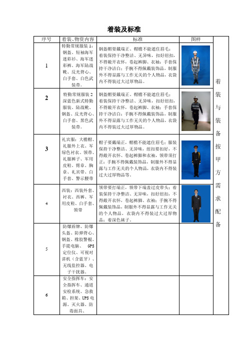 大型活动安保服务附件—着装及装备标准