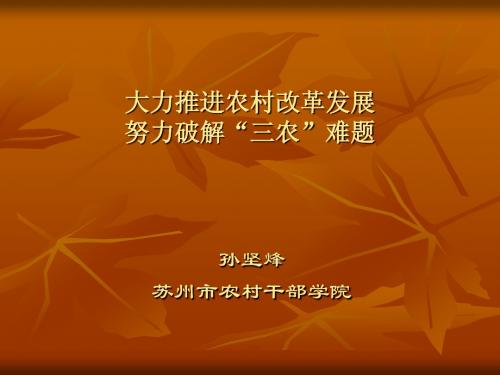 三农问题