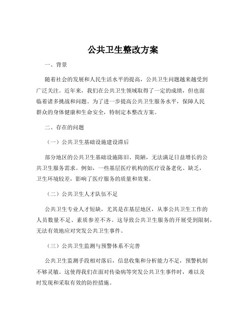 公共卫生整改方案