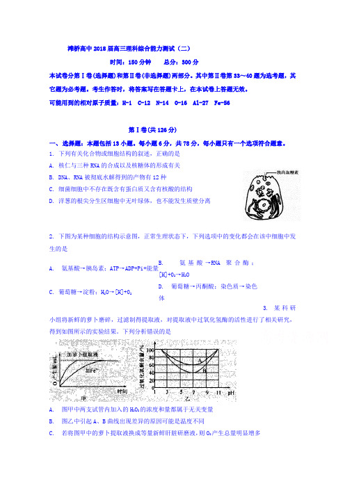 湖北省荆州开发区滩桥高中2018届高三综合能力测试(二)理综试题