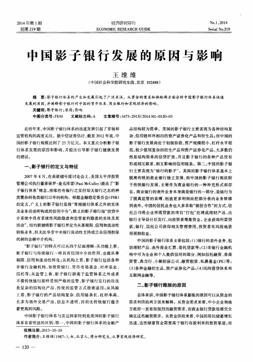 中国影子银行发展的原因与影响