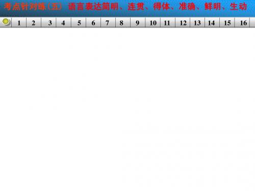 【名师辅导】2015高考语文专题突破课件：语言表达和运用 考点针对练语言表达简明、准确、鲜明、生动