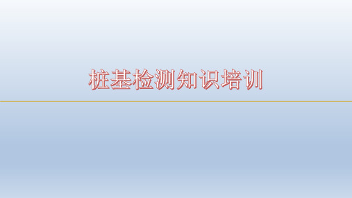 桩基检测基础知识培训