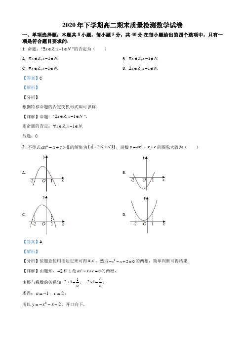 湖南省邵阳市邵东创新实验学校2020-2021学年高二上学期期末数学试题(解析版)