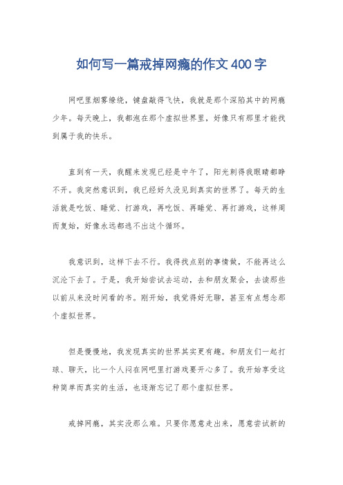 如何写一篇戒掉网瘾的作文400字