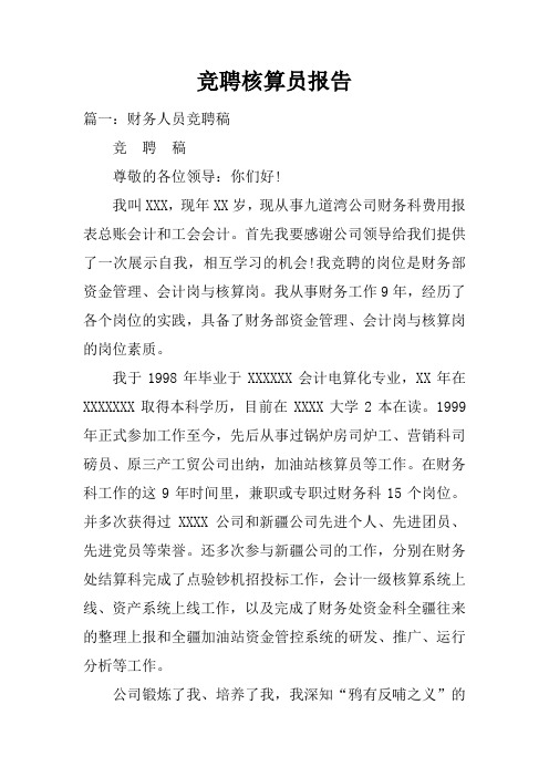 竞聘核算员报告doc