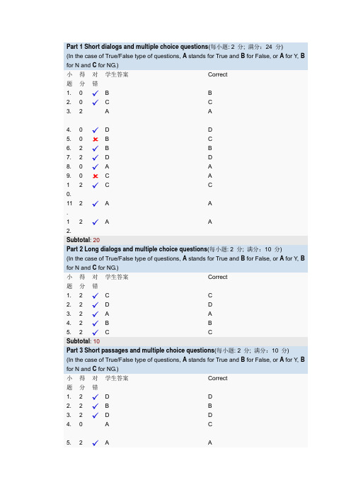 新视野大学英语视听说教程2   quiz2