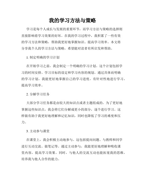 我的学习方法与策略